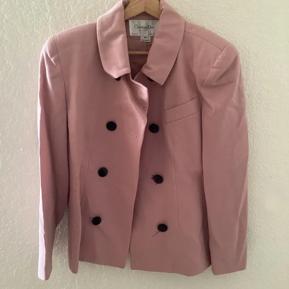 Vintage Christian Dior Pink Pure Wool Blazer - Picture 1 of 5